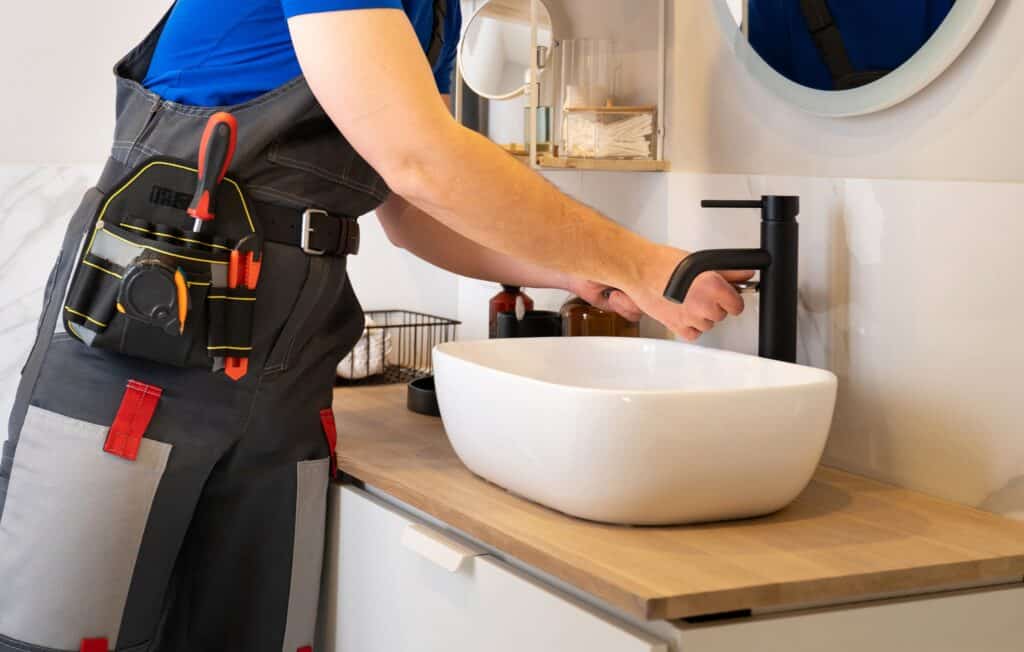 Faucet and sink repair.