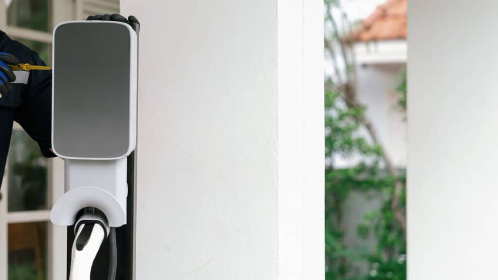 Electric vehicle charger installation.